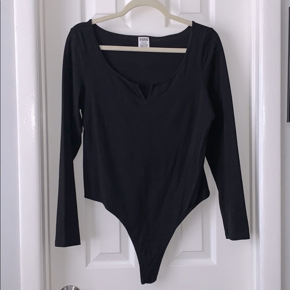 Victoria’s Secret PINK black v neck bodysuit large